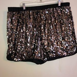 Forever 21 Black and Sliver Sequin Shorts